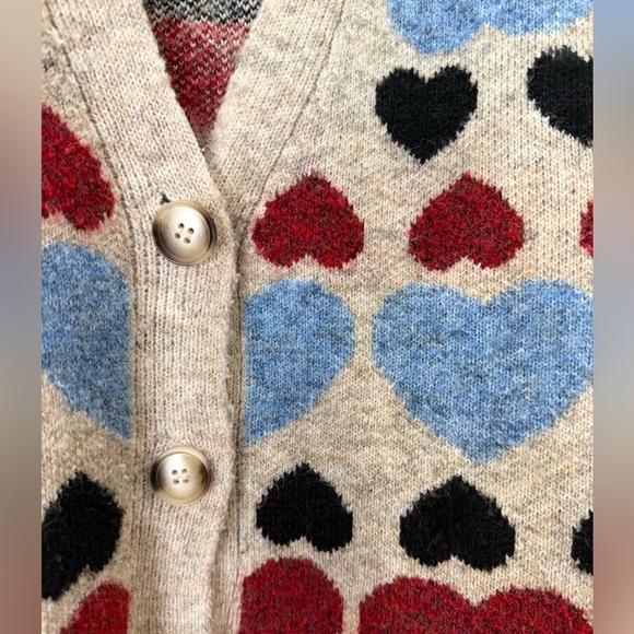 Anthropologie Free the Roses Heart Print Cardigan - Picture 6 of 8